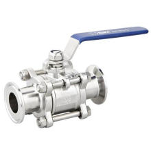 ss304 ss316 Casting manual type Fast installation  3pc stainless steel clamp ball valve dn25
